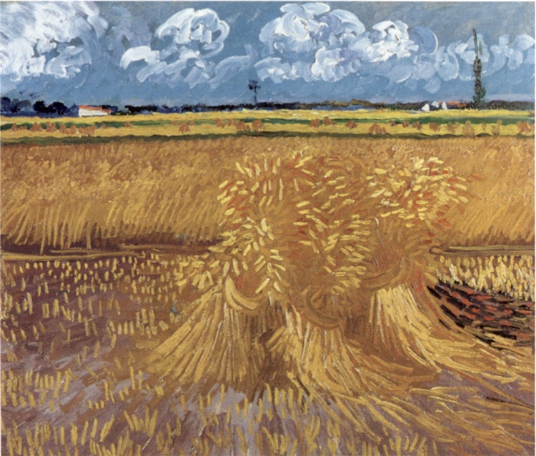 Wheat Field With Sheaves Van Gogh Oil Painting